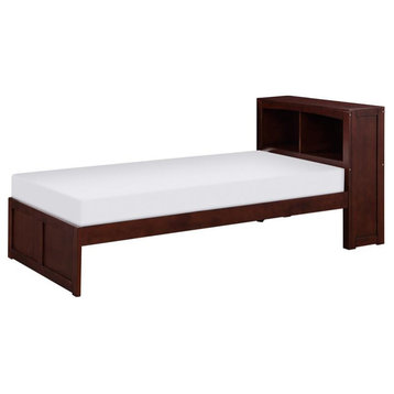 Lexicon Rowe Transitional Wood Twin Bookcase Bed in Dark Cherry