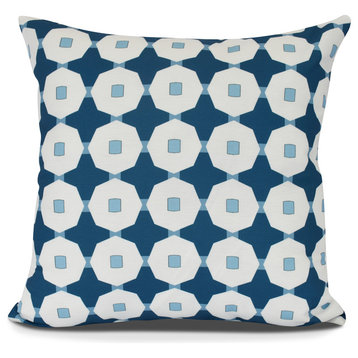 Button Up, Geometric Print Outdoor Pillow, Blue,5" x  7"