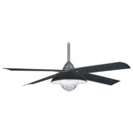 Minka Aire - Minka Aire F683L-GI, Shade - Led 56" Ceiling Fan - 56`` 4-Blade LED Ceiling Fan in Grey Iron Finish with Matte Black Blades with Clear Fresnel Glass