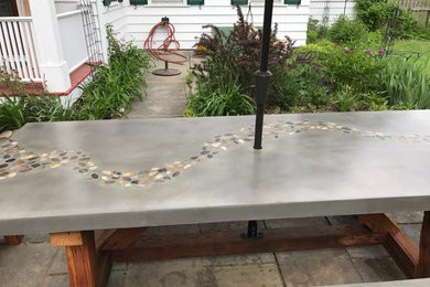 Rustic timber concrete table