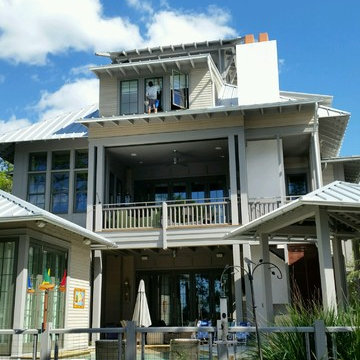 Window Cleaning a 3 story home