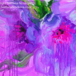 Abstract Purple Peonies Floral prints - Artwork