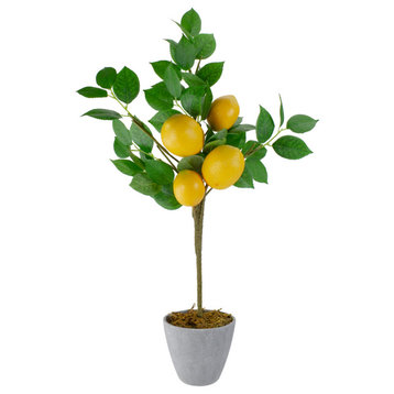 20-Inch Artificial Potted Mini Lemon Tree