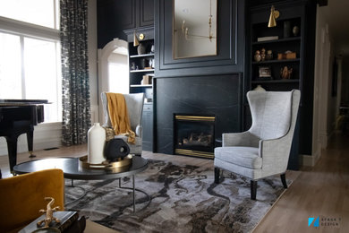 Transitional living room photo in Salt Lake City