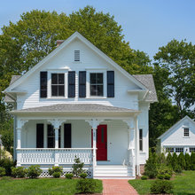 House paint color white, red door, black shutters