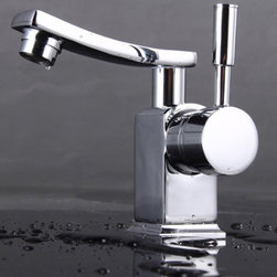 Chrome Finish Solid Brass Bathroom Sink Faucet T0604 - Bathroom Sink Faucets
