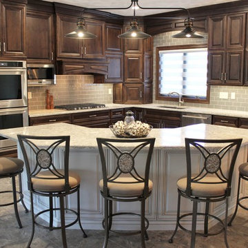 Geneseo, IL- Rich Mocha Stained Cabinets and Cambria Berwyn Quartz Kitchen