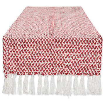 Tango Red  Woven Table Runner 15x108