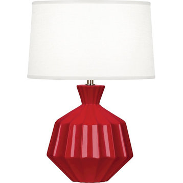 Robert Abbey Orion 1 Light Accent Lamp, Ruby Red Glazed Ceramic - RR989