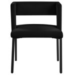 Meridian Furniture - The Caleb Dining Chair, Black, Velvet and Iron, Set of 2 - Elegant and eye-catching, the stunning Black Velvet Caleb Dining Chair from Meridian Furniture is the perfect addition to any space.