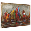 "The Regatta 1" Wall Art Primo Mixed Media Hand Painted Iron Wall Sculpture
