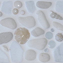 "Ocean Medley - Whites" 6" Border - Accent Trim And Border Tile