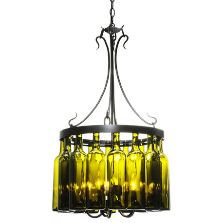 19W Tuscan Vineyard Villa 16 Wine Bottle Chandelier