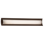 Justice Design Group - Fusion Lineate 30" Linear LED Bath Bar, Dark Bronze, Opal Shade - Fusion - Lineate 30" Linear LED Bath Bar - Dark Bronze Finish - Opal Shade
