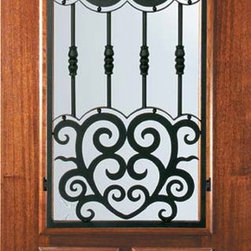 Prehung Single Door 80 Wood Mahogany Barcelona Arch Top Arch Lite - Front Doors
