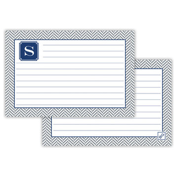 Recipe Cards Herringbone Single Initial, Letter S