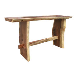 Rustic Natural Edge Oak Serving Bar - Products