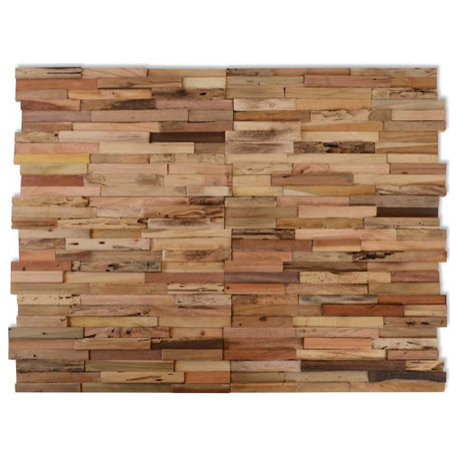 vidaXL Recycled Teak Wood Wall Cladding Panels 10 Pcs, Covering 11.1 ft� Brown