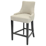 New Pacific Direct - Charlotte Counter Stool, Linen - This elegant stool from New Pacific Direct Inc. features a solid birch frame and plain upholstery in a tasteful linen shade. Offering a fresh take on a traditional style with its crisp lines and uncomplicated silhouette, this product offers a gentle nod back to familiar 17th Century French collections with its subtle nailhead trim detailing. Sophisticated yet unpretentious, New Pacific Direct Inc.'s Charlotte Fabric Counter Stool makes a timeless addition to any living space.