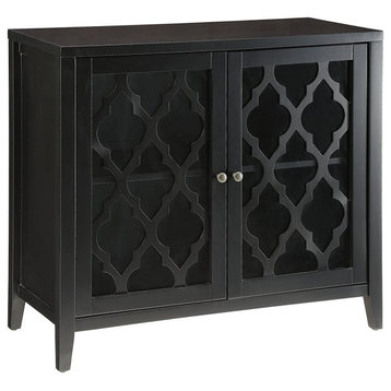 Console Table with 2 Doors, Black