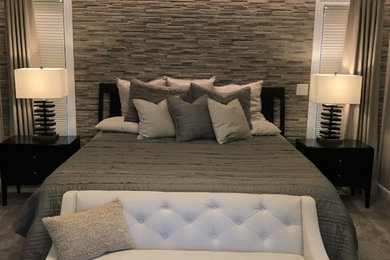 Example of a transitional bedroom design in Detroit