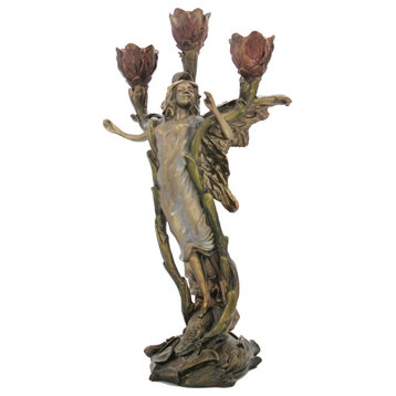 Peaseblossom13" Metallic Decorative Fairy Candle Holder
