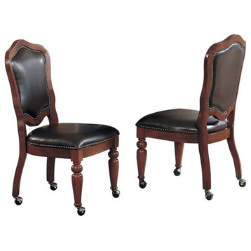 Bowery Hill 18" Wood Dining Chairs in Brown Cherry (Set of 2)