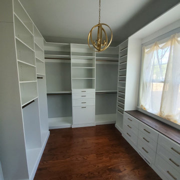 White and Matte Gold Large Custom Master Closet