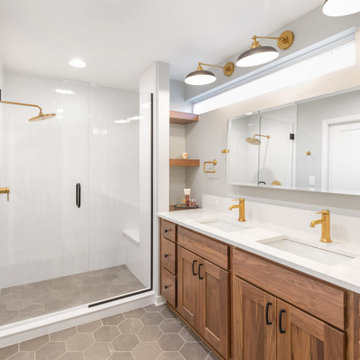 Modern Classic Primary Bath Remodel Leawood, KS