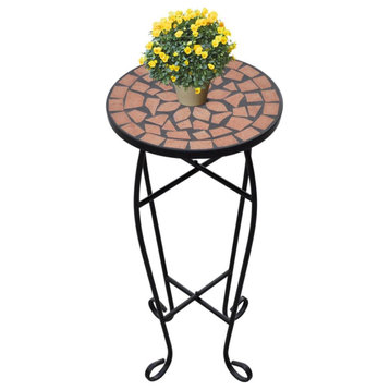 vidaXL Mosaic Side Table Plant Table Terracotta
