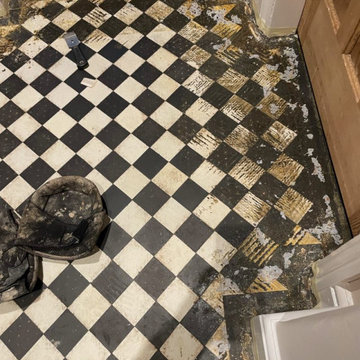 Diamond Pattern Encaustic Tiled Hallway Restoration in Rugby