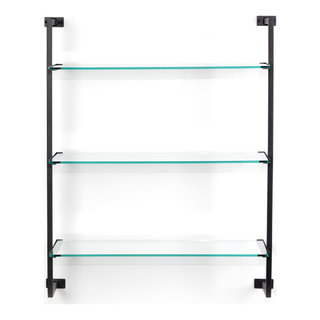 Kate and Laurel Dominic Tiered Wall Shelf - 28x7x14.5 - Black