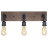 LALUZ 3-Light Water Pipe Wall Sconce Black Vanity Lights Industrial Sconces