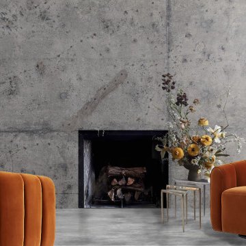 Raw concrete + Vintage velvet