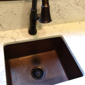 20" Hammered Copper Kitchen/Bar/Prep Single Basin Sink (BREC20DB)