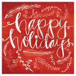 DDCG - Red Happy Holidays Canvas Wall Art, 16"x16" - Spread holiday cheer this Christmas season by transforming your home into a festive wonderland with spirited designs. This Red "Happy Holidays" Canvas Wall Art makes decorating for the holidays and cultivating your Christmas style easy. With durable construction and finished backing, our Christmas wall art creates the best Christmas decorations because each piece is printed individually on professional grade tightly woven canvas and built ready to hang. The result is a very merry home your holiday guests will love.