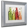 Color Bakery 'Wine Tasting I' Art, Silver Frame, White Matte, 14"x11"