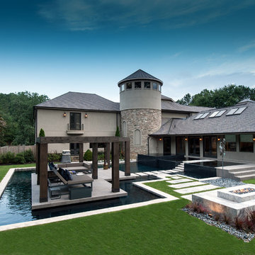 Modern Backyard Retreat with Floating Patio