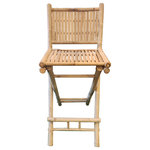 Master Garden Products - Bamboo Foldable Bar Stools With Back, Set of Two - This compact bamboo bar stool with back support is handcrafted from solid bamboo from Vietnam, it is foldable for easy storage when not in use and is a generous size for comfortable seating. Wonderful addition to your home bar and garden, as well as events such as weddings, and other festivities. Sold in a set of 2 pieces.