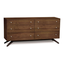 Astrid Walnut 6 Drawer Dresser - Dressers