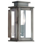 Livex Lighting - Princeton 1-Light Wall Lantern, Vintage Pewter - The Princeton collection is a fresh interpretation on the classic English pocket lantern.  Hand crafted solid brass, our Princeton fixtures are built for lasting beauty. This outdoor wall light features a vintage pewter finish and clear glass. This old world charm is built to last.