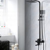 Gold/Black/Brushed Stainless Steel Shower Faucet Rainfall Bath Shower Set, Black