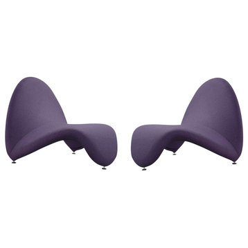 Manhattan Comfort MoMa Wool Blend Accent Chair, Purple, Set of 2