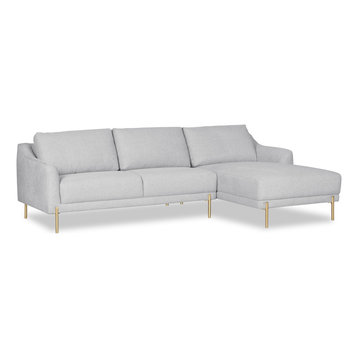 Poly and Bark Lissie Right Sectional Sofa, Cumulus Grey