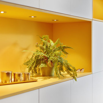 Agencements dans une entrée et un salon / Maison de ville