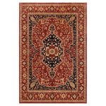 Bareens Designer Rugs - Bohemian Heriz Ziegler Laurinda Rust Blue Hand-Knotted Rug - 9'6'' x 12'0'' - Enhance the ambiance of your home with this magnificent Persian-influenced Turkish hand-knotted rug made by skilled artisans capable of creating the most exceptional vegetable dyes and hand-spun wool. This exquisite handmade rug is a one-of-a-kind Peshawar Kafkaz, otherwise identified as Chobi, Chobi Peshawar, Oushak, or Ziegler rug. These handmade rugs are crafted in Pakistan utilizing superior-quality wool imported from Australia, New Zealand, and Korea in two types of weaves: the Persian weave and the Mori weave. This rug is meticulously crafted by hand using the finest natural vegetable dyes extracted from local plants. The artisans use a blend of hand-spun local and fine merino wool, resulting in a rug with a compelling texture, higher lanolin content, and longer staple. The artisans occasionally incorporate natural or artificial silk into the pile to enhance specific motifs. The finished product is an awe-inspiring execution of flawless design and an understated palette that exudes elegance.