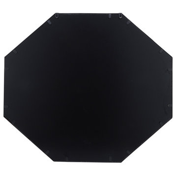 Metal, 32X28 Octagonal Mirror, Black/Gld Wb
