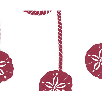 Sanddollar Ornaments Holiday Geometric Print Kitchen Towel, Cranberry
