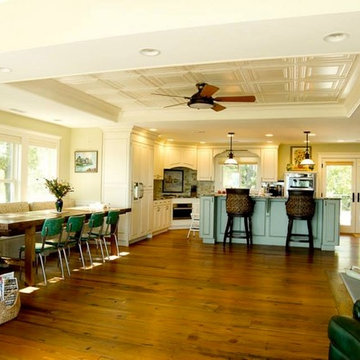 Waterfront Home - reclaimed heart pine flooring
