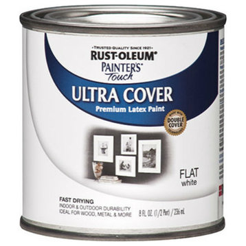 Rust-Oleum® 1990-730 Painter’s Touch® Premium Latex Paint, 1/2 Pt, Flat White